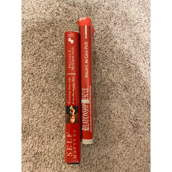 Lot of 2 Dr. Phil Books “ Relationship Rescue“ Phillip C McGraw PhD Self Matters - Picture 3 of 7